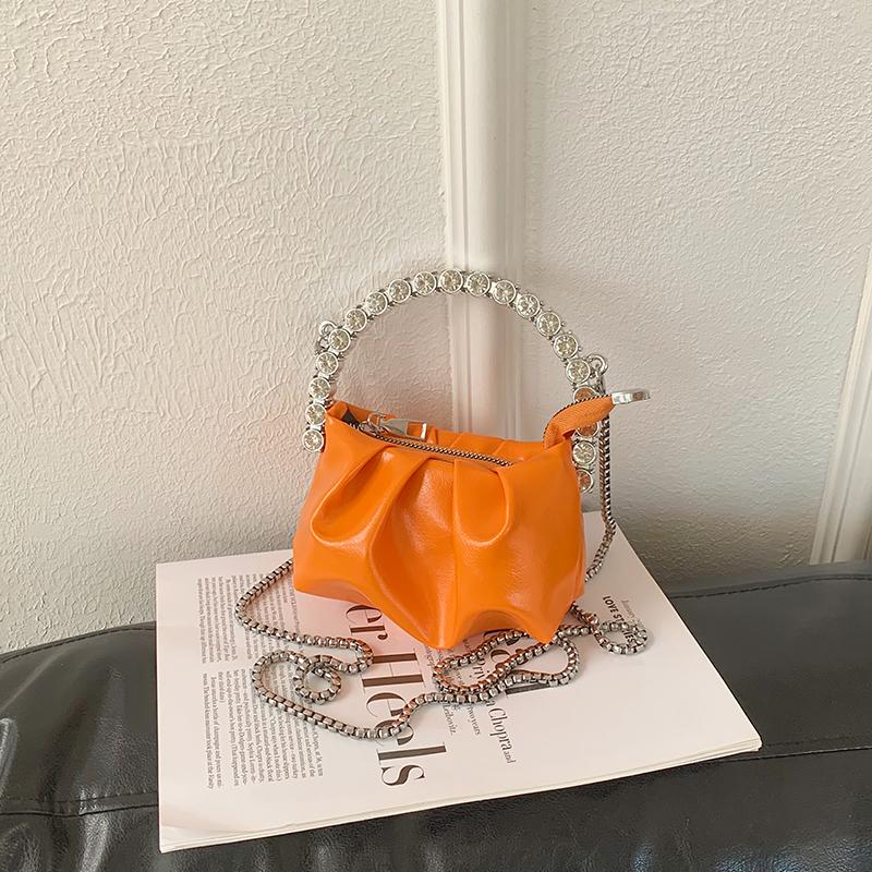 

Модные мини-сумки с бриллиантами для женщин, новая модная плиссированная сумка через плечо, нишевый дизайн, женские сумки через плечо с цепочкой