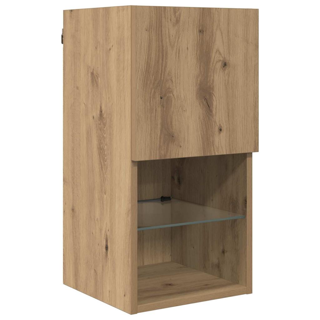 TV Wall Units with LED 6 pcs Artisan Oak Wood Material