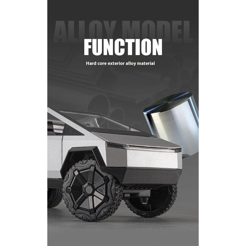 1/24 Tesla Cybertruck SUV Off Road Alloy Diecast Metal Model Boutique Decorations Trendy Toys Ornaments Holiday Gift for Boyfriend Boy