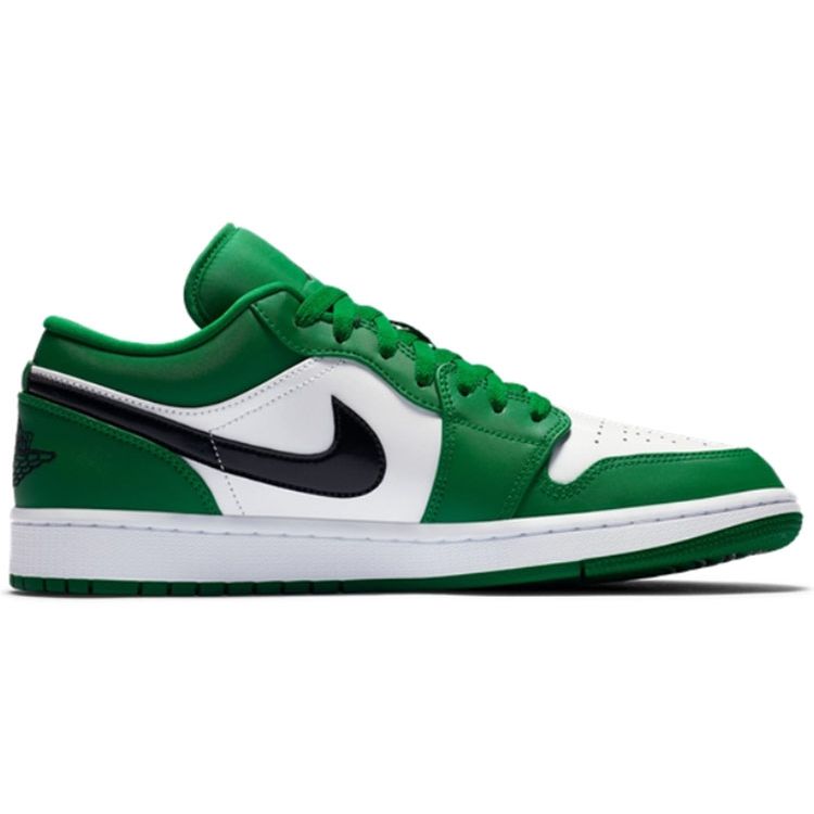 Air Jordan 1 Low Pine Green Unisex Sneakers Black White 553558-301