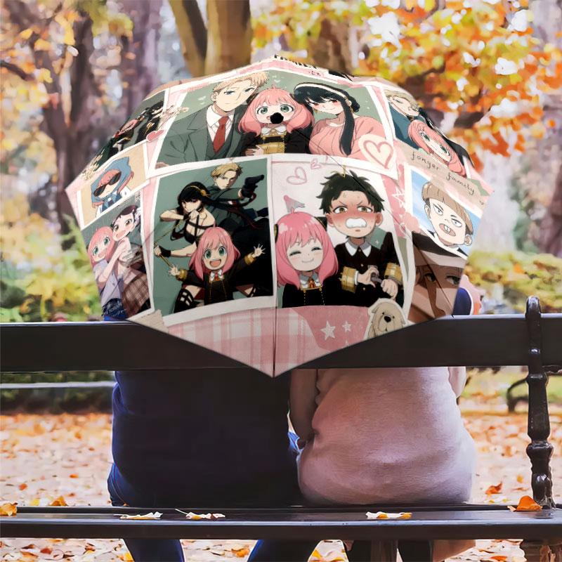 1 PC Automatic Folding Umbrella - Spy Family Pattern Portable Foldable Design With 8 Ribs Christmas Birthday Gifts
