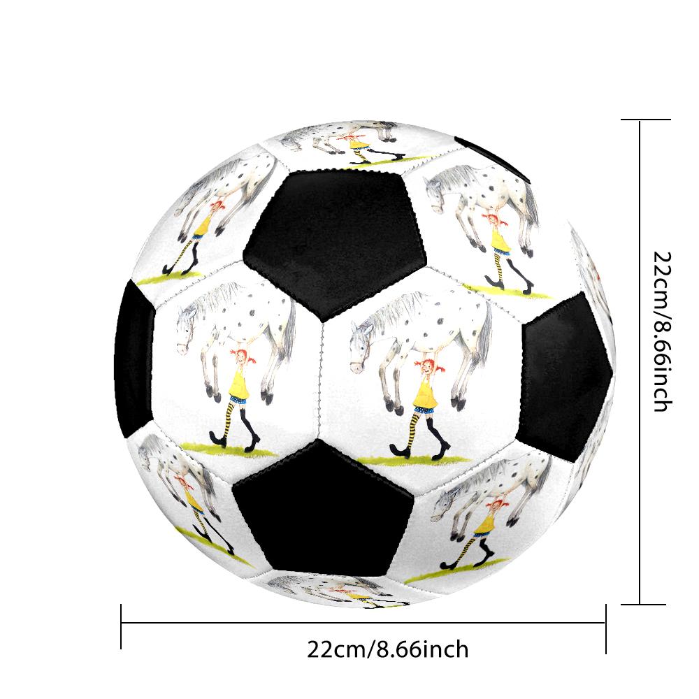Pippi Longstocking Indoor Soccer Ball Colorful Machine Stitched PVC Size 5 Team Training Competition Ready Durable High-Bounce Cool Sports Gift