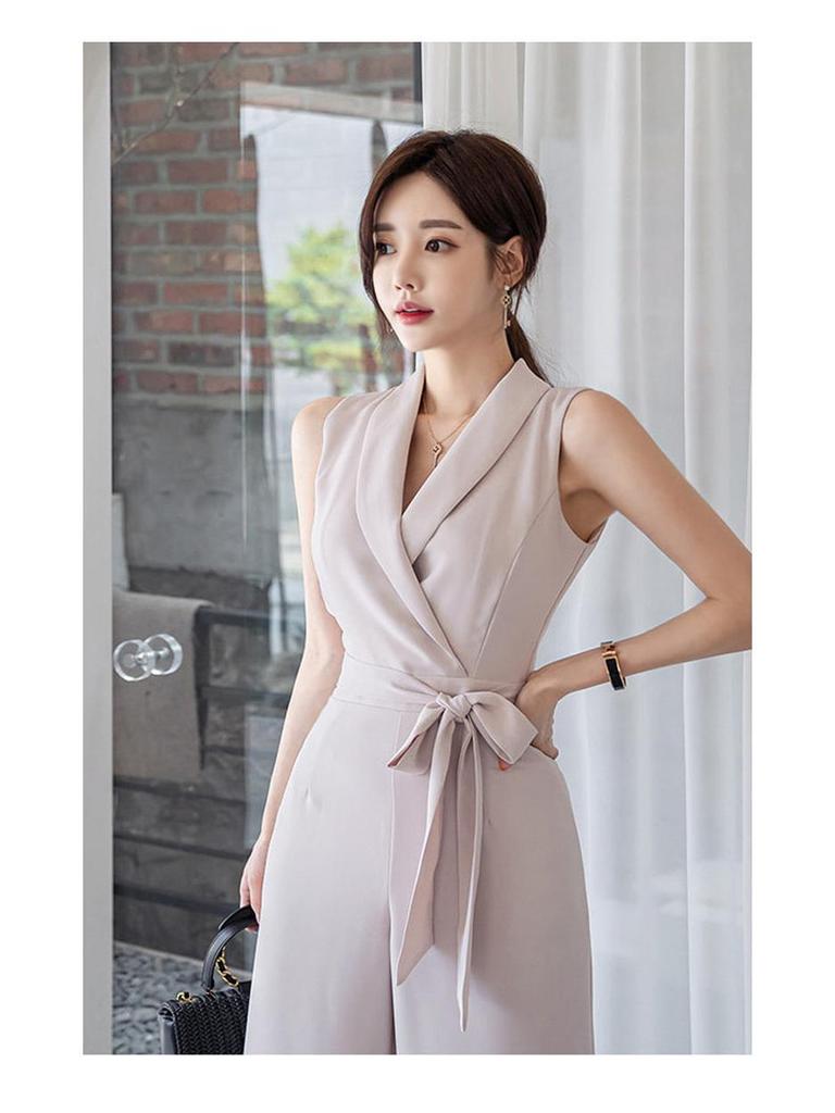 Elegant Lace Waist Sleeveless Jumpsuit - Summer 2025 Collection