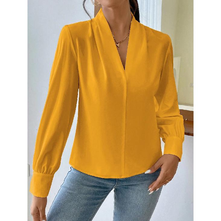 Nové dámské oblečení Retro ležérní sexy denní móda temperament dojíždění business košile s dlouhým rukávem mikina top