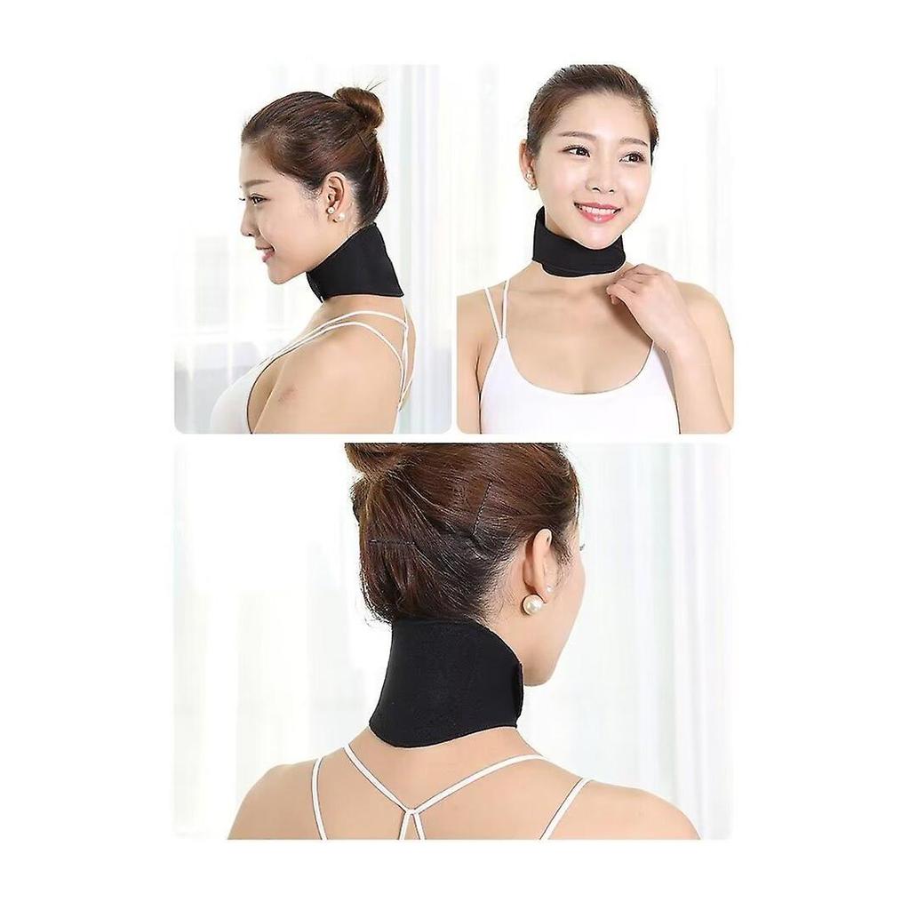 Magnetic Therapy Neck Brace Tourmaline Belt Support Cervical Vertebra Protection Spontaneous Self Heating (black) SXQ