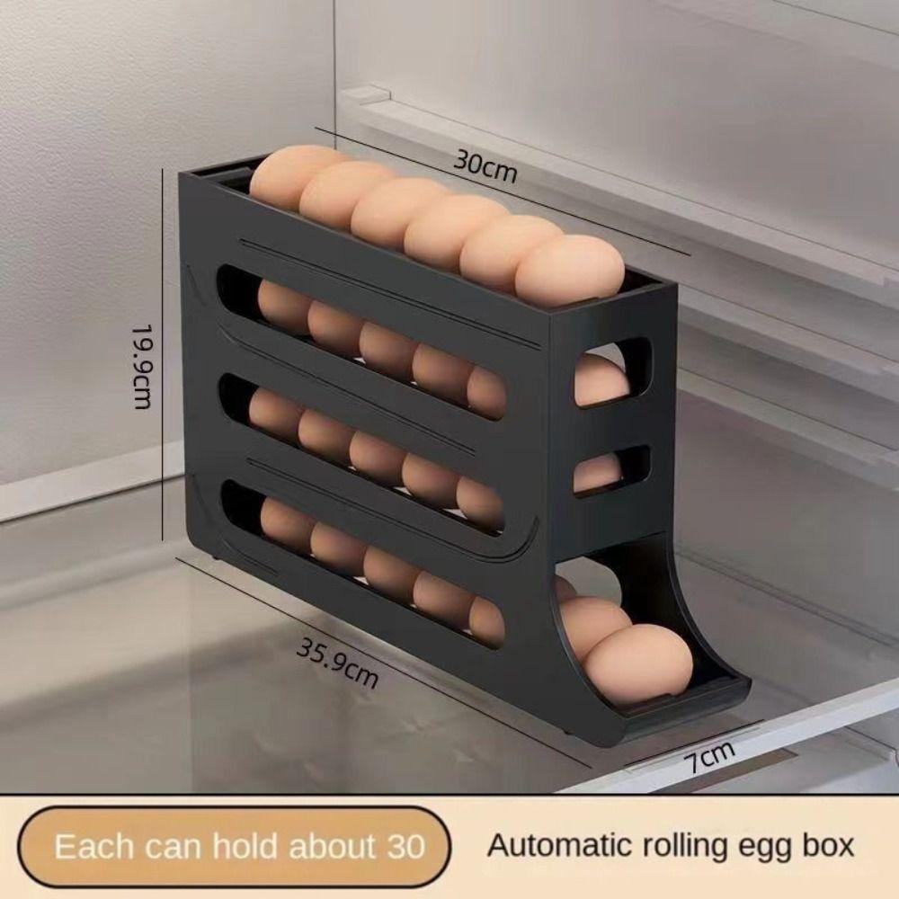 Four Tier Automatic Egg Roller Slide Organizer Egg Organiser Refrigerator Egg Storage Box