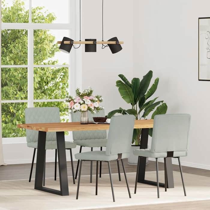 VidaXL Chaises à manger lot de 4 Gris clair Velours 3315203
