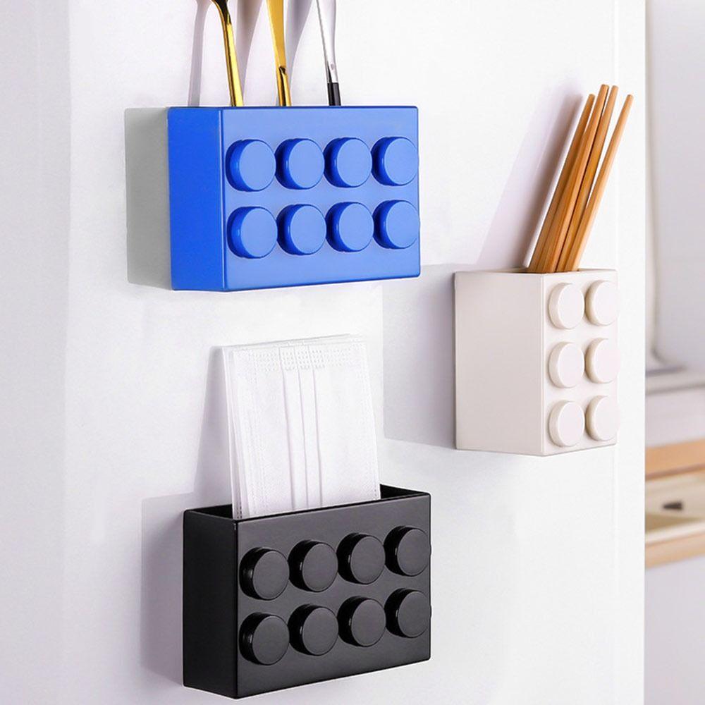 2Pcs Building Block Block Storage Box Tableware Container Desk Organizer  Kitchen Supplies