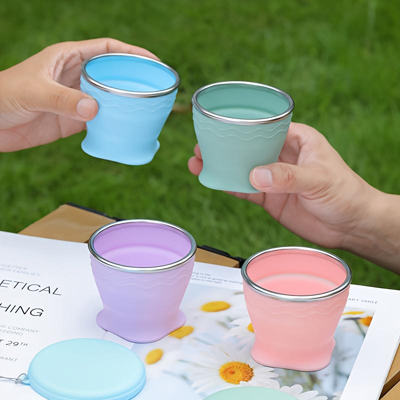 1pc Portable Foldable Water Bridge Outdoor Camping Travel Mug, 200ml Compression Cup for Tea and Coffee