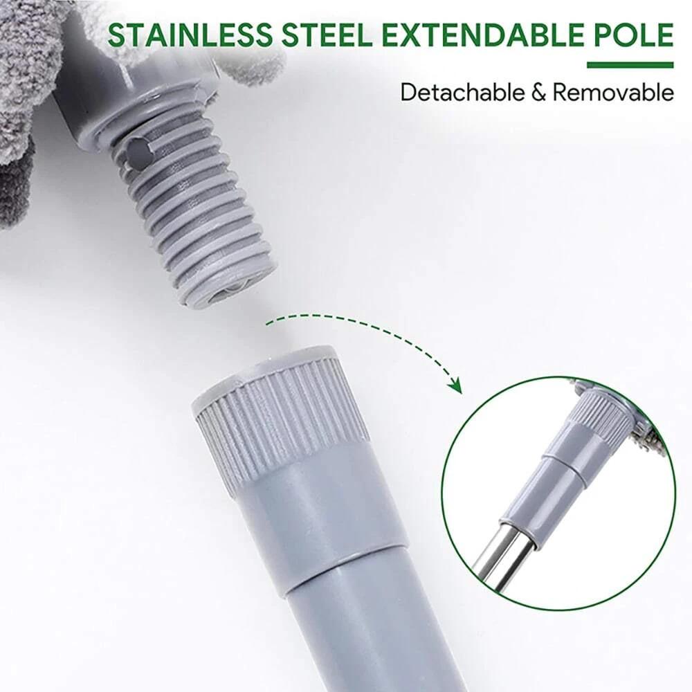 Mikrofaser-Staubwedel mit Verlängerungsstange, ausziehbarer Staubwedel zum Reinigen von hohen Deckenventilatoren, Innendächern, Spinnweben, Jalousien, Staub aus Möbelspalten