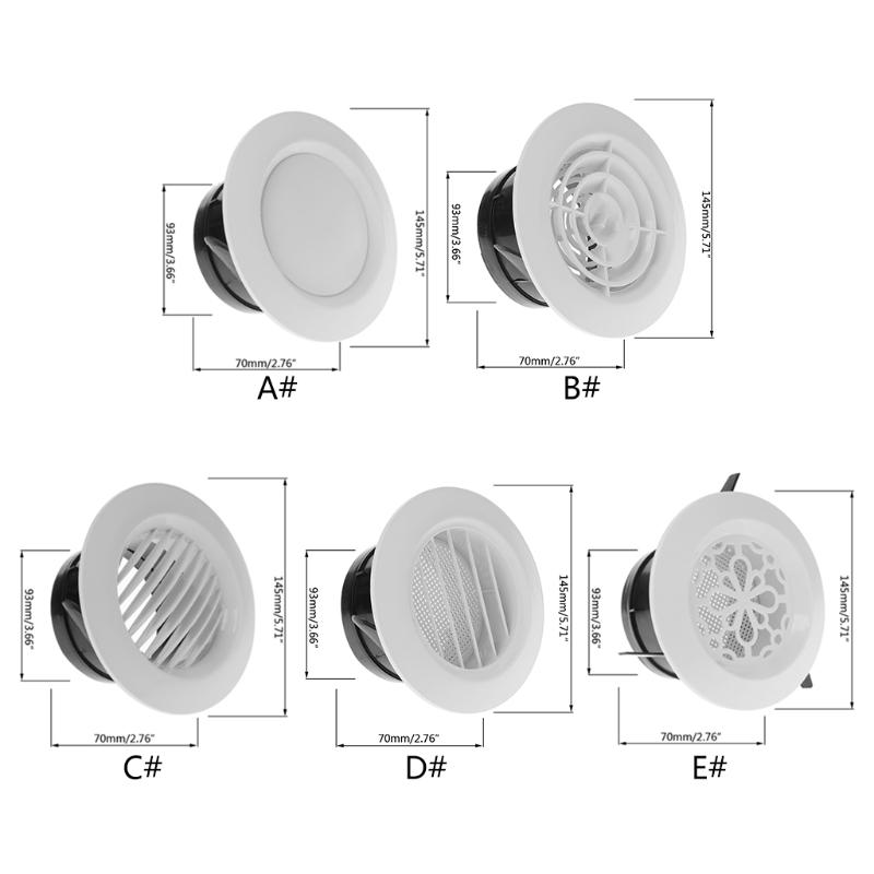 ABS Air Vent Extract Valve Grille Round Diffuser Ducting Air Ventilation Cover Air Volume Kitchen Bath Outlet 100mm