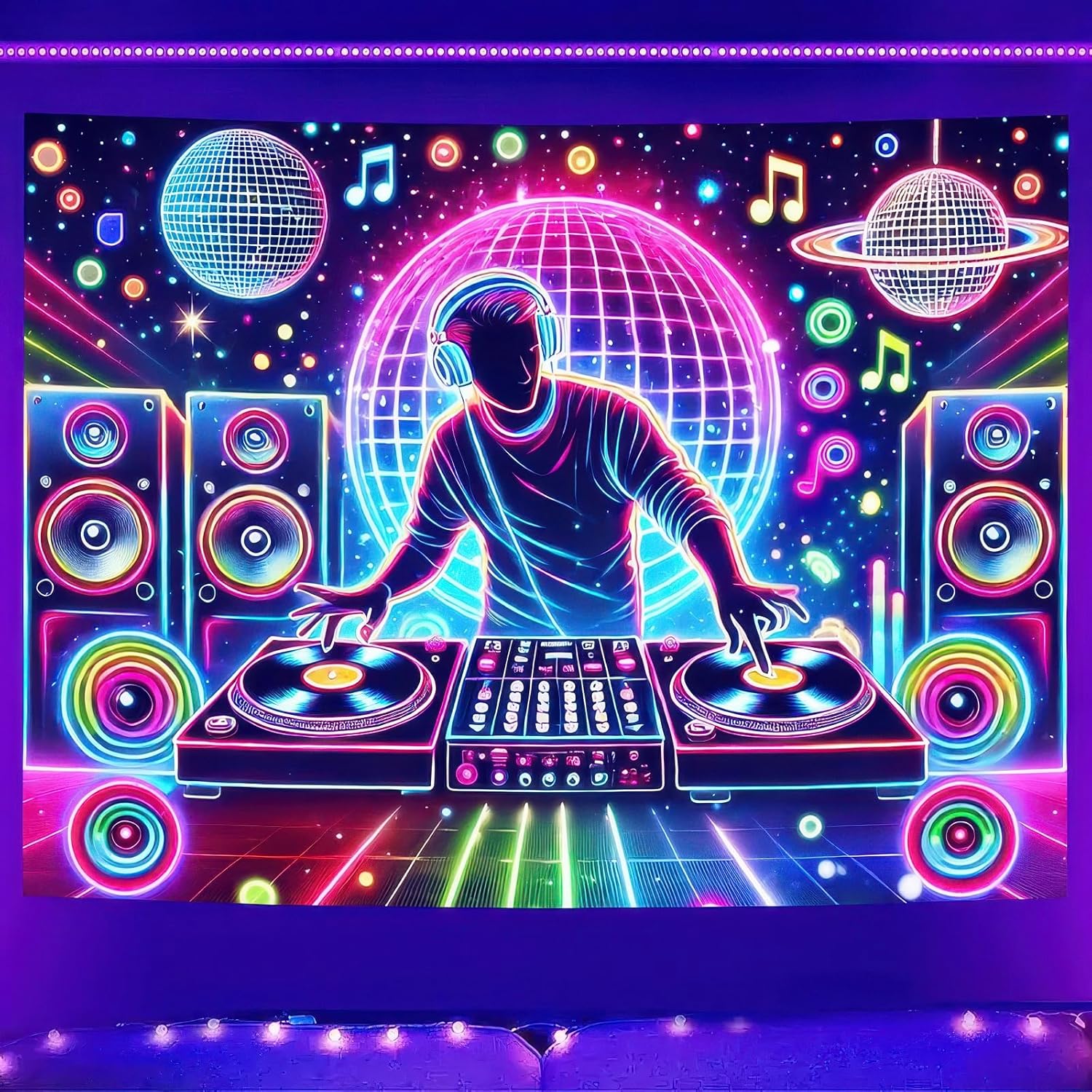Tapestry Blissyard Dark Night DJ Black Light 75x100 чёрный