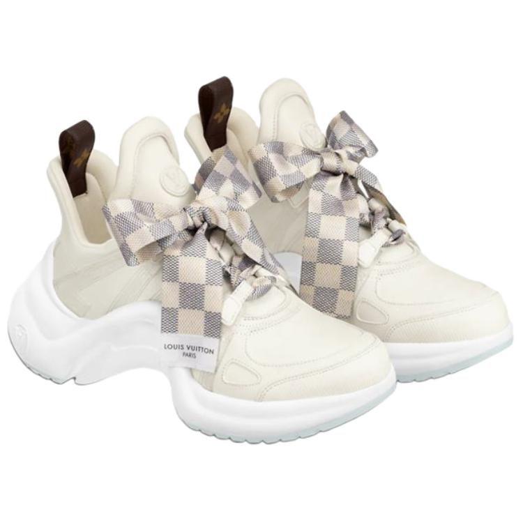 Louis Vuitton Archlight 1.0 Leather Low Top Sports Casual Shoes Women's Ivory White China Limited 1AB43V