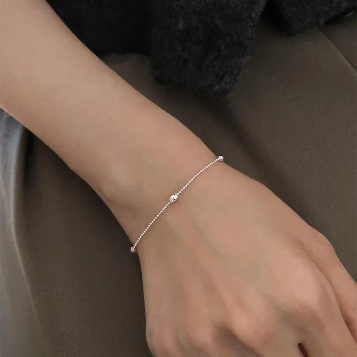 925 Silver Oval Point Chain Bracelet