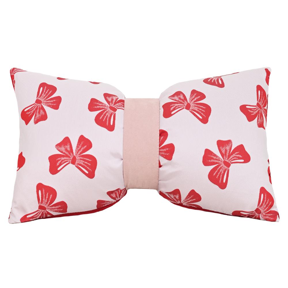 BUYNOW Jacquard Bow Pillowcase Without Pillow Core Korean Cute Girl Pink Bow Living Room Sofa Cushion Cover Home Bedroom Decor