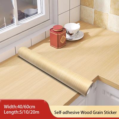 Wood Grain Self-adhesive Wallpaper Waterproof Oil Resistant Bedroom Living Room Cabinets Wall Sticker Home Decor Refurbished Sticker