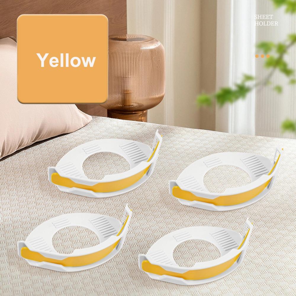 

4 шт. Регульовані тримачі для простирадла, Невидимі ремені для матраца, Міцні фіксатори для простирадла 4PCS жовтий
