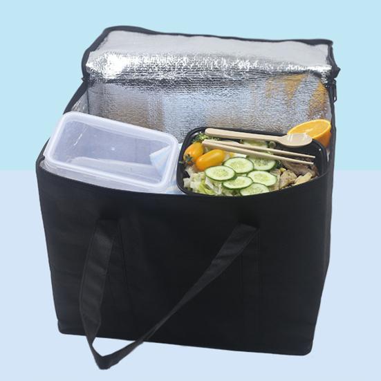 Insulated Grocery Shopping Bag Bento Container with Handle Zipper Closure Large Capacity Thermal Insulation Tote Bag