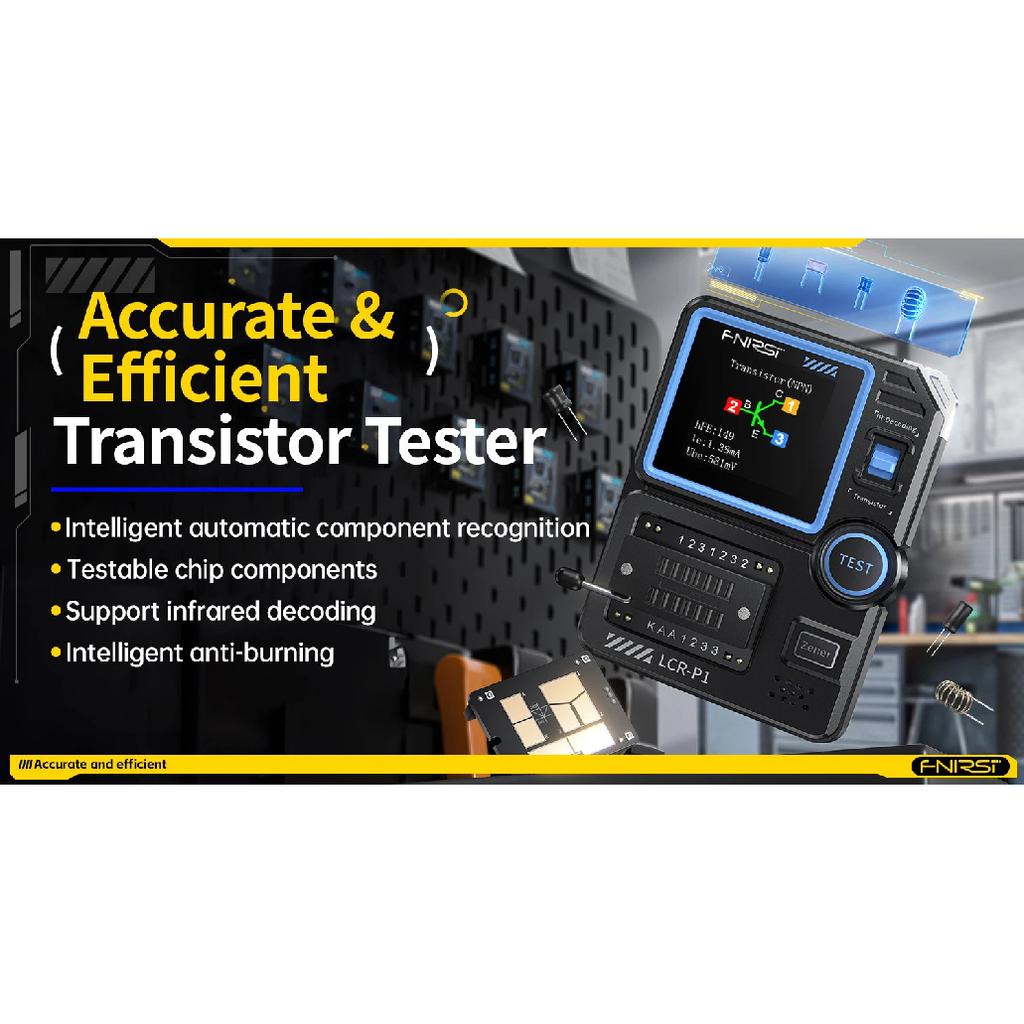 FNIRSI LCR-P1 Multifunction Transistor Capacitor Tester LCR ESR Tester Diode Triode LCR ESR NPN PNP MOSFET Tester Anti-burn
