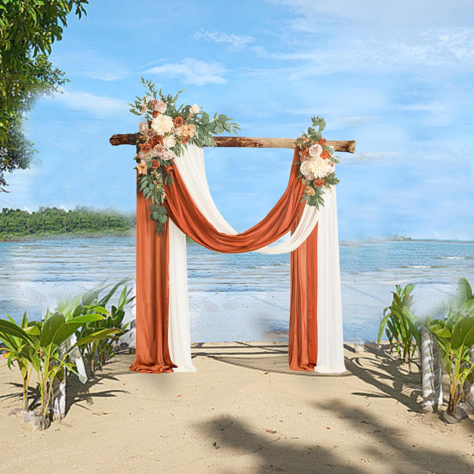 

Комплект искусственных цветов для свадебной арки, цветочная гирлянда с драпировкой, декоративная