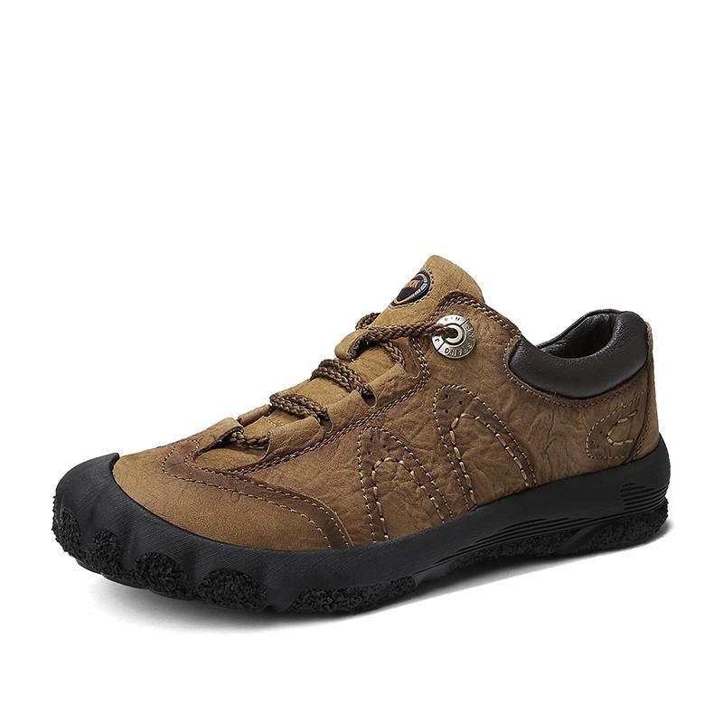 

Модные мужские ботинки из натуральной кожи, мужская походная обувь для активного отдыха, высококачественная мужская удобная обувь на шнуровке для отдыха и прогулок, роскошная обувь 46 хаки