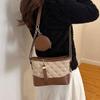 2025 new rhombus embroidery thread women's small bag, popular in summer, textured chain, crossbody or shoulder bucket bag