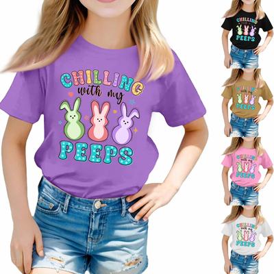 Toddler Girl Boy T-Shirts Kids Top Boys And Girls Printed Short Sleeved T-shirt