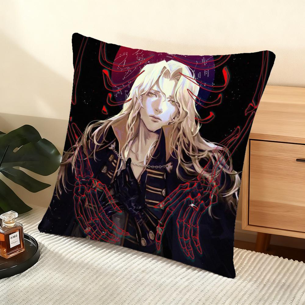 Anime C-Castlevania Cushion Cover Soft Short Plush Pillow Cover Smooth Cozy Texture Aesthetic Cushion Case Home Decor
