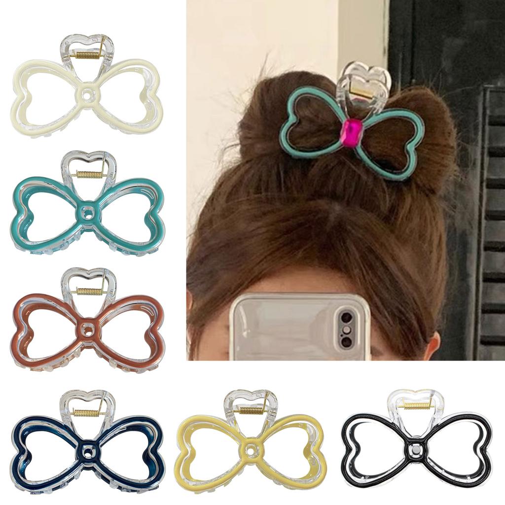 Glaze Bowknot Hair Claw Clip Colorful Bows Shaped Hairpin Ponytail Claw Clip Jaw Clip Large Hair Accessories for Women