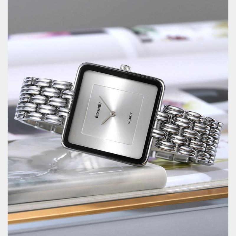 Skmei Unique Square Dial Watch Women Bracelet Watches Ladies Casual Quartz Watch Steel Women's Wristwatch