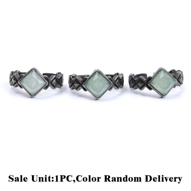 1Pcs Retro Crystal Ring Natural Stone Amethyst White Crystal Handmade Vintage Punk Finger Ring Jewelry Gift