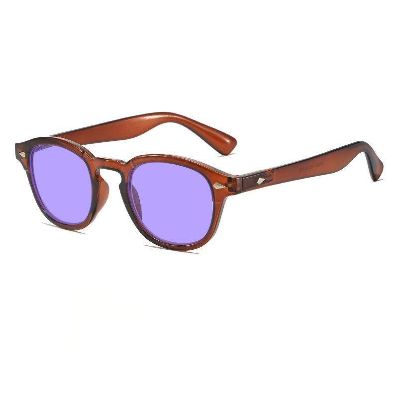 Retro Round Frame Anti-Blue Light Glasses Unisex Outdoor UV-Protective Sunglasses UV400 Ultra-light Eye Protection Eyewear