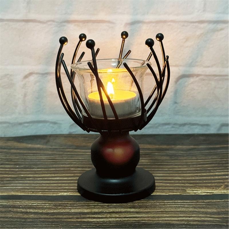 Wrought Iron Wedding Table Candlestick Decorations Home Candlelights Dinner Metal Candle Holder