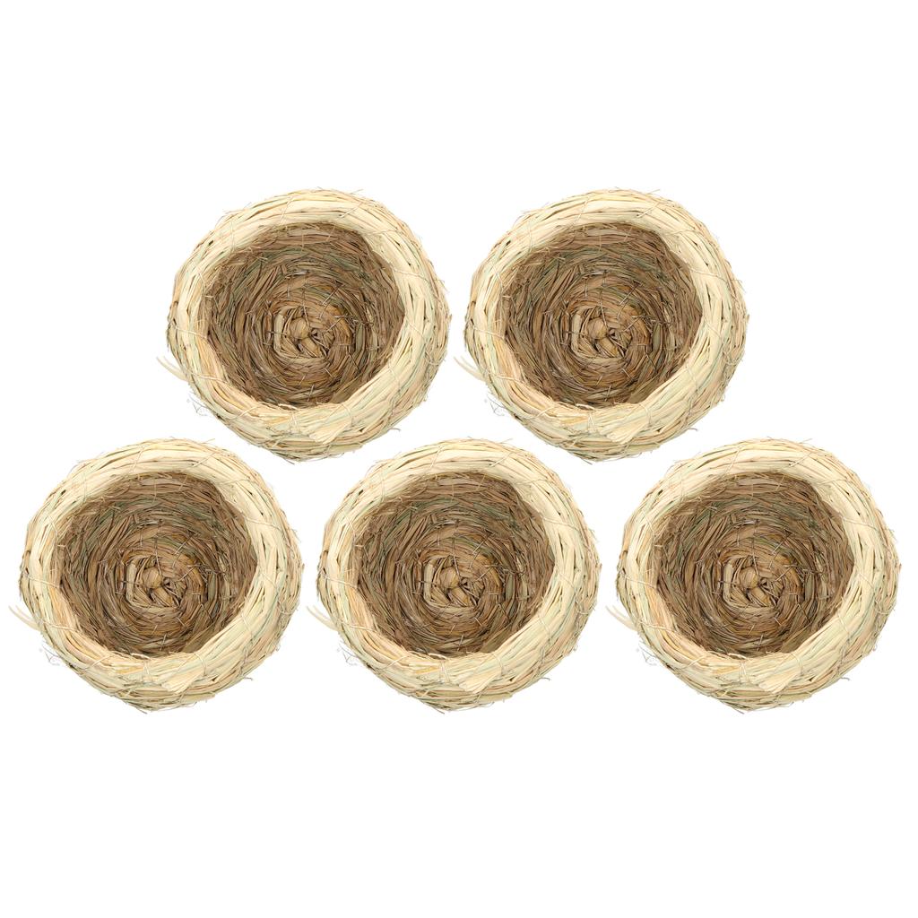5Pcs Set 12CM Straw Simulation Bird Hatching Place Decoration Parrot Breeding House