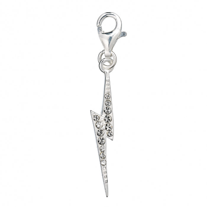 Harry Potter sterling silver Lightning bolt clip on charm with crystal Elements