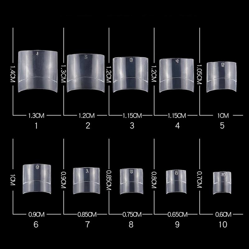 500 Stück/Box Kurze Eckige Nagelspitzen Französische Acryl-Maniküre Falsche Nägel
