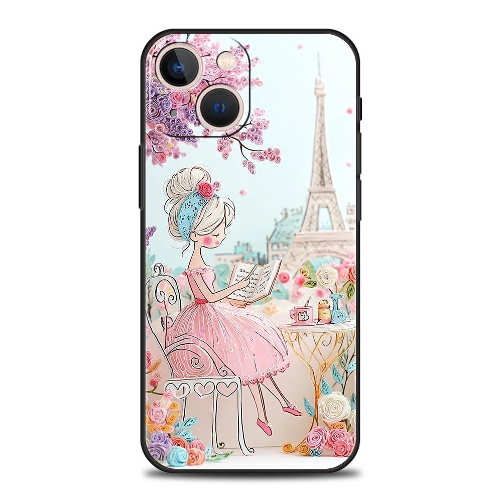 Cartoon Girl Phone Case Cover for iPhone 17 16 15 14 13 12 Pro Max 11 Pro Max 17 AIR Plus Shockproof Soft TPU Shell Fundas Capas
