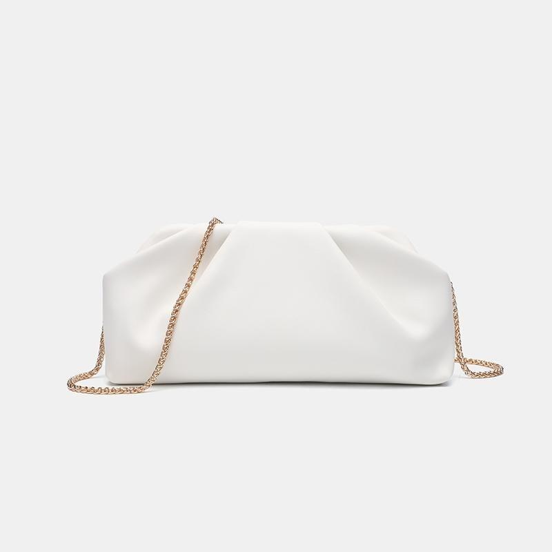 Fashion Gold Chain Y2K Underarm Bag Women Pleated Solid Color Luxury Design Shoulder Bag Ladies Harajuku Versatile Handheld Bags