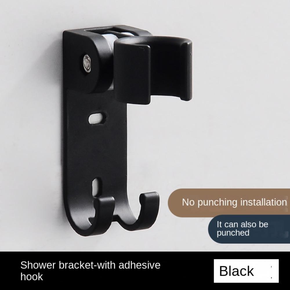 Adjustable Shower Arm Black Cradle Wall Mounted Durable Shower Holder Bracket Shower