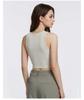 Women's Skin-friendly Modal Sports Vest, Summer Fitness, Round Neck, Hollow Out, Chest Pads, Sleeveless Yoga Top.