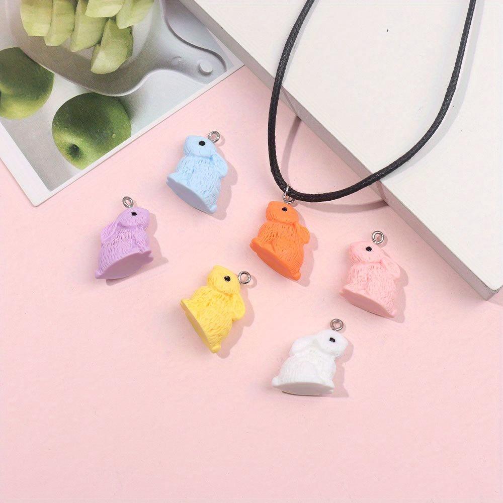 2/4/8pcs Resin Material Easter Rabbit Pendant Rabbit Animal Decoration DIY Jewelry Making Bracelet Necklace Keychain Phone Chain Beads Wedding