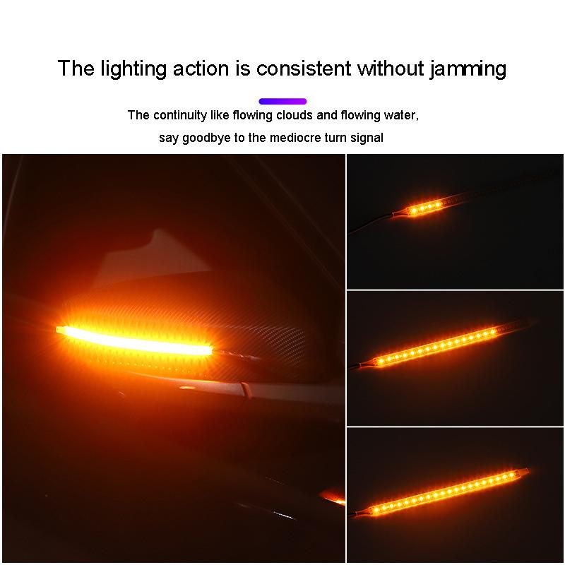 Auto Rückspiegel Blinker Licht Lauflicht Lenkung Fluss Licht Starten Scannen Tagfahrlicht LED Umwandlung Licht Streifen
