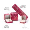 Rounded Edge Embroidered Jewelry Box, Gold-Colored Silk Fabric Ring Box, Pendant/Bracelet Storage Box, Jewelry Packaging Box