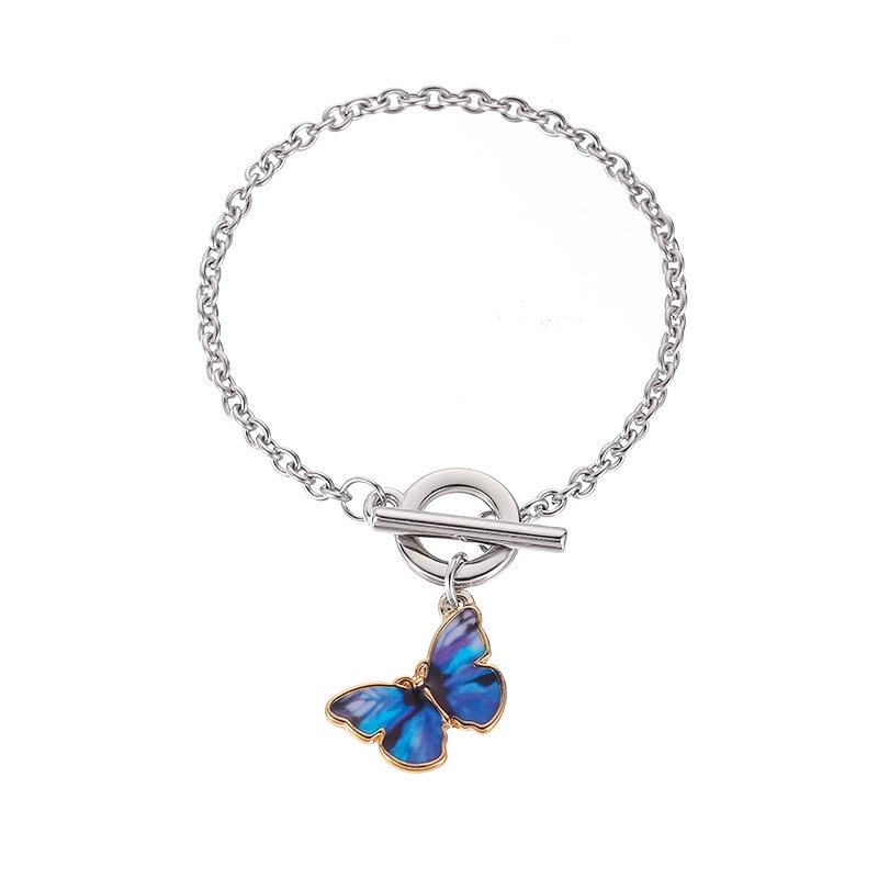 Internet celebrities with small fresh gradual change butterfly bracelet women exquisite handmade jewelry синий