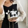 Mini small bag summer 2025 new Japanese cartoon girl cute cow ugly shoulder chain small round bag