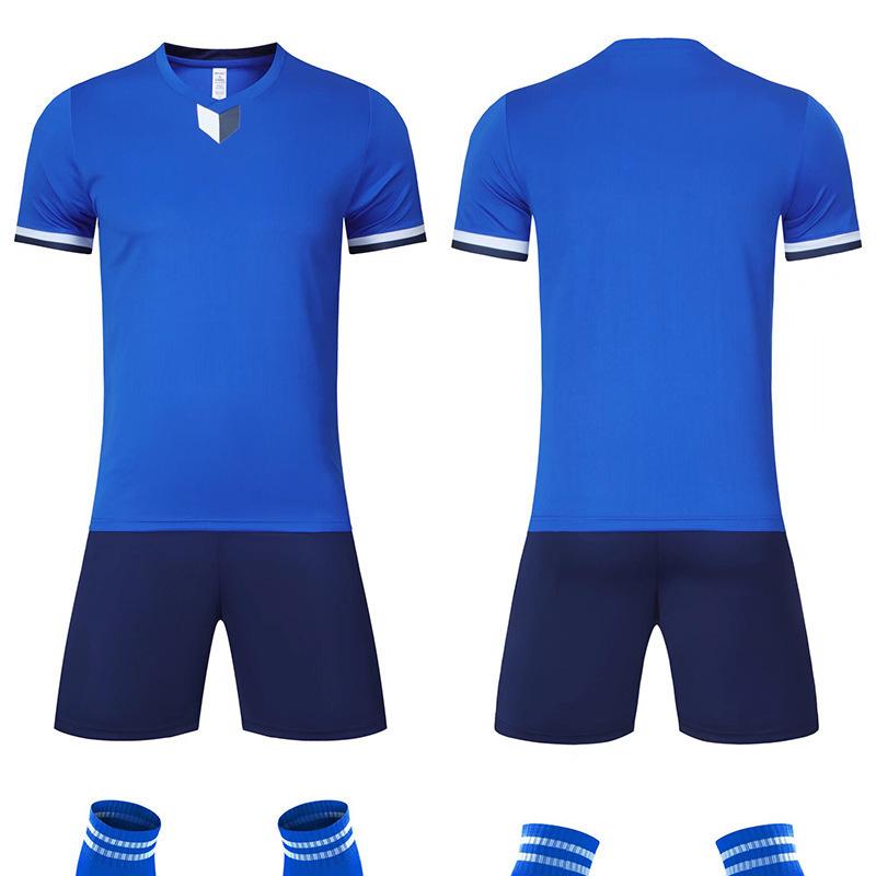 

Summer Football Uniform Set for Kids & Adults - Short Sleeve Team Sportswear for Training & Competitions 5XL синий