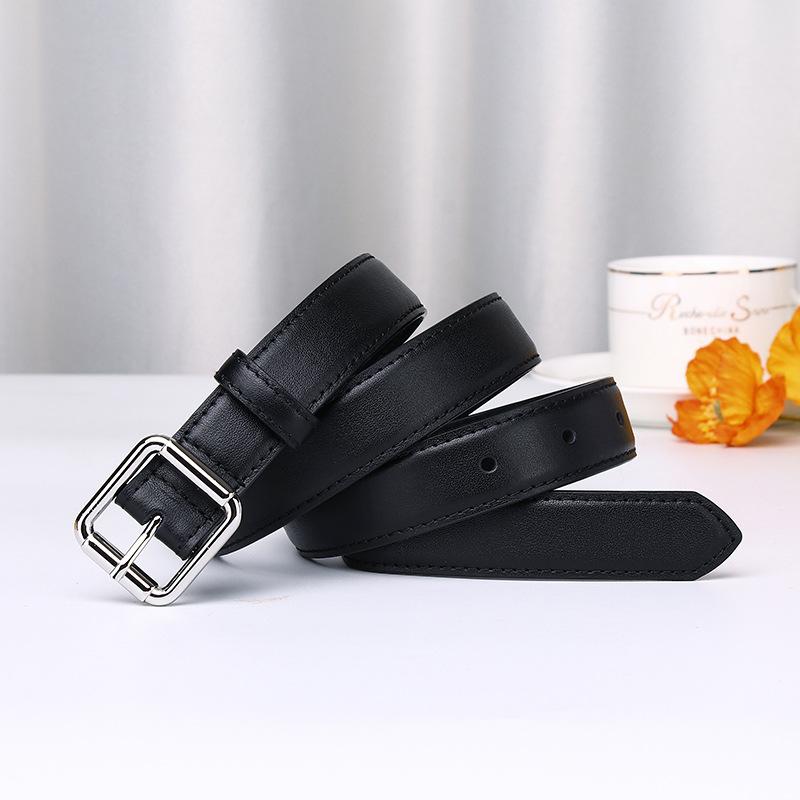 

2.4Cm Leather Belt Women S Fashion Trend Versatile First Layer Cowhide Casual Pants Belt College Style Thin Belt Women 95cm