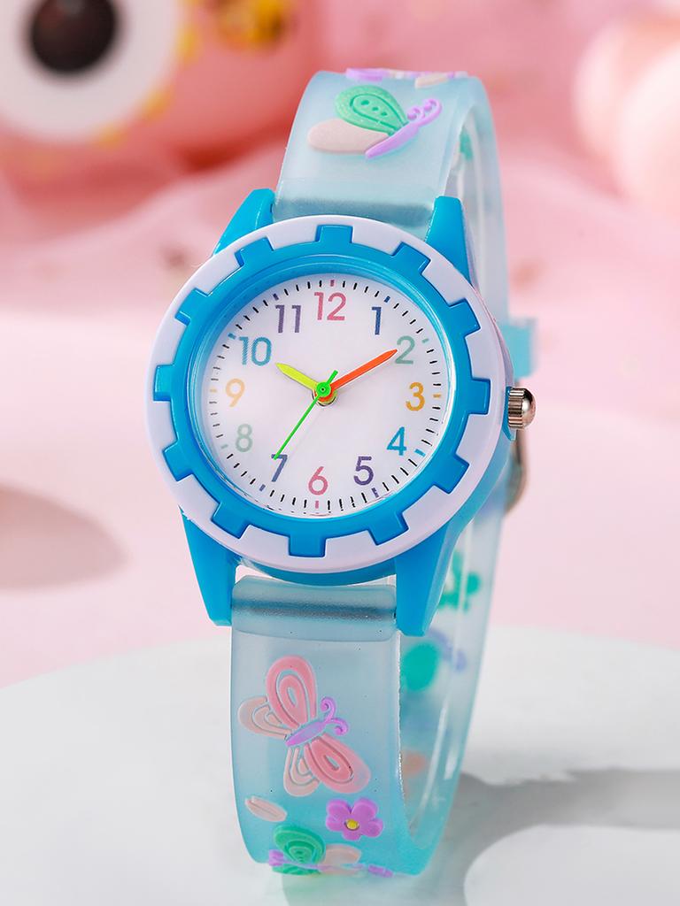 Cute Girl Heart Cartoon Butterfly Quartz Watch Colorful Fashion Trend, Suitable for Christmas Halloween Gift