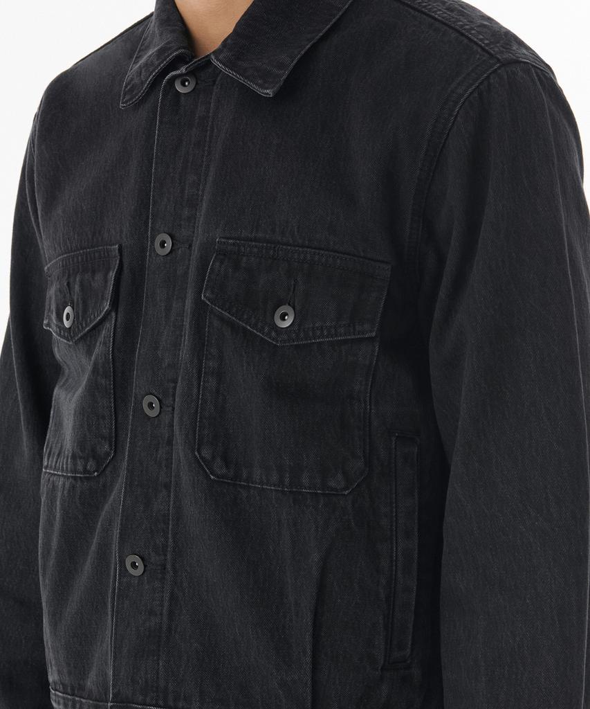 Musinsa Standard Denim Officer Jacket [Washed Black]