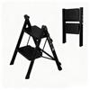 OSATA 2-Step Folding Step Stool, 150kg Weight Capacity, Lightweight, with Non-Slip Backing (Black, 2 Steps)